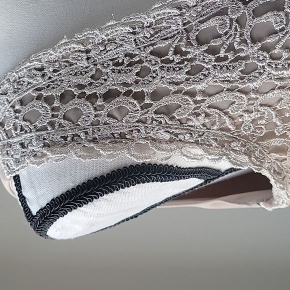 Sonya Ratay For San Andre Taupe Lace‎ Women's Top Size Medium Vintage - Picture 6 of 8